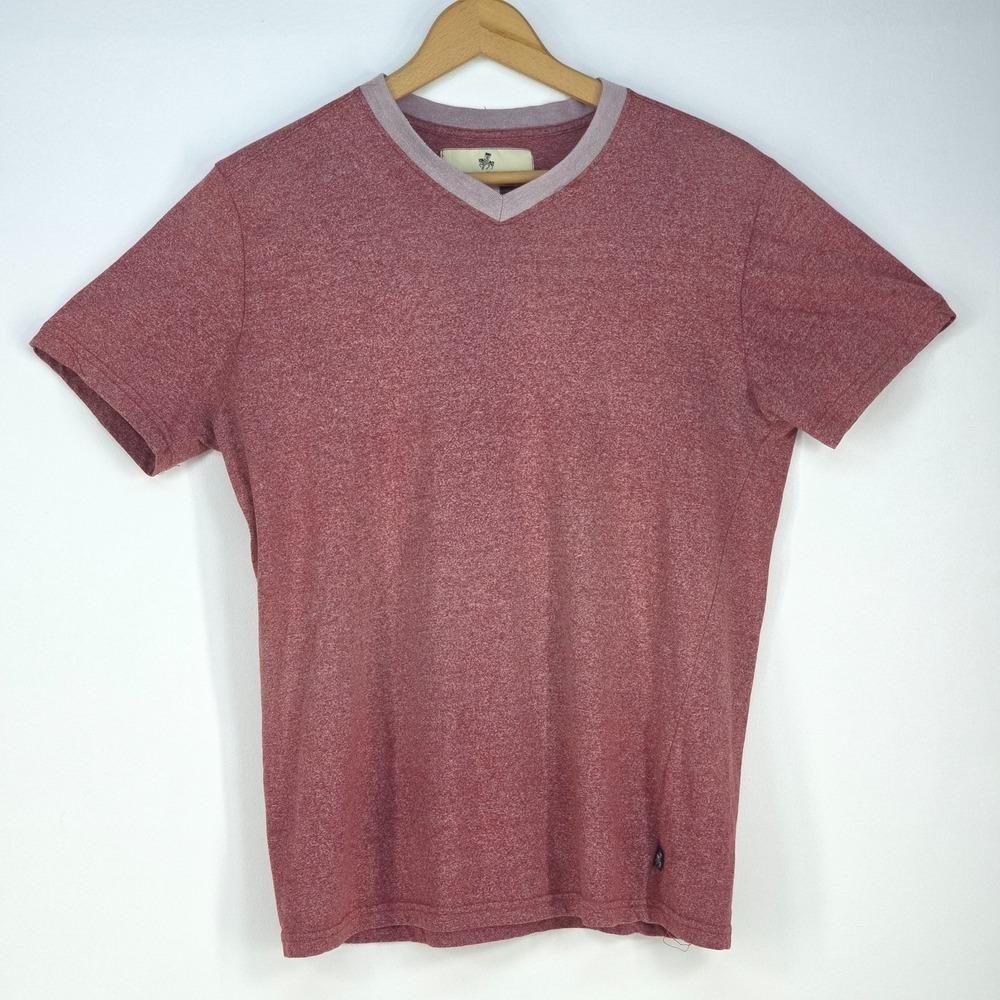 Ferruche Heathered V Neck T Shirt Mens Large Preppy Skater Casual Classic Summer